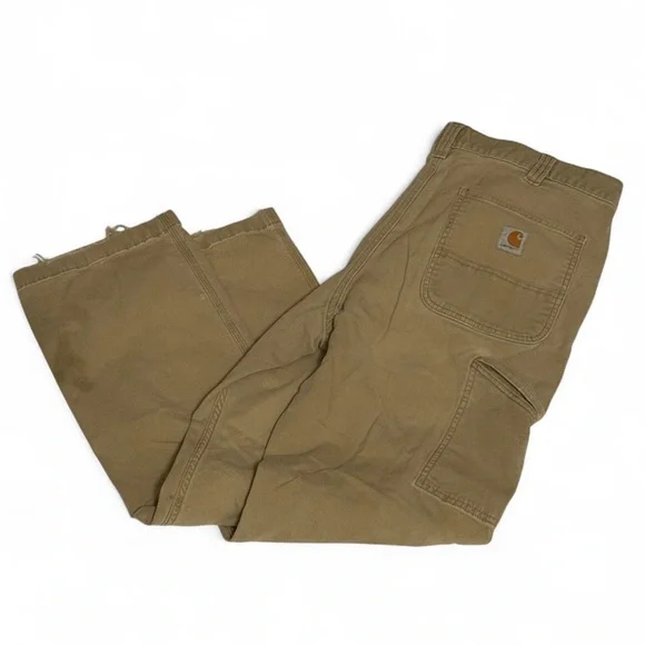 Carhartt Men's Tan/Cream Distressed Carpenter Pants - Picture 1 of 7